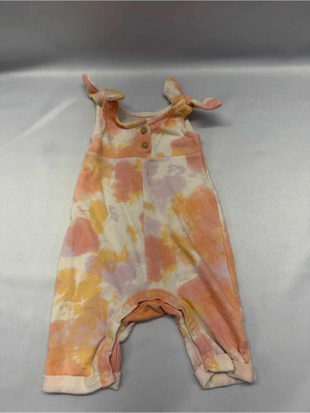 Grayson Mini Girls’ Tie‑Dye Romper | Pastel | GUC | 0–3M